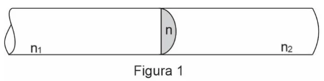 Tubo cilíndrico com lente plano-convexa acoplada, face plana voltada para n1 e face convexa para n2